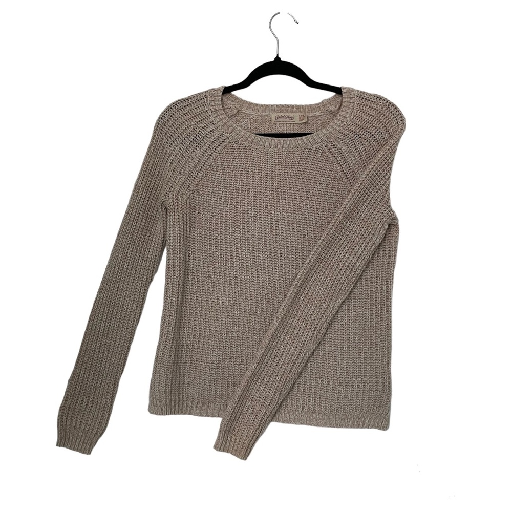 faded glory lightweight tan knitted pullover sweater